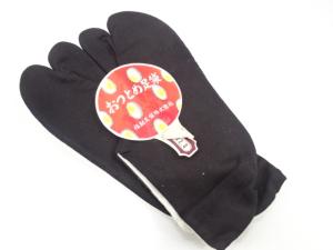 アンティーク　福助　黒足袋(22センチ・3枚コハゼ)